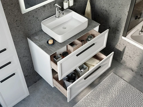 Тумба с раковиной STWORKI Эстерсунд 90 белая матовая, роверелла 460318 Тумба с раковиной STWORKI Эстерсунд 90 белая матовая, роверелла 460318