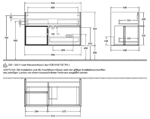 Тумба с раковиной Villeroy & Boch Finion F030HFGF + 4164A0R1 (F030 HF GF + 4164 A0 R1) Тумба с раковиной Villeroy & Boch Finion F030HFGF + 4164A0R1 (F030 HF GF + 4164 A0 R1)