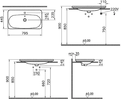 Тумба с раковиной Vitra Nest Trendy 80 см 56147 с LED подсветкой и датчиком движения Тумба с раковиной Vitra Nest Trendy 80 см 56147 с LED подсветкой и датчиком движения