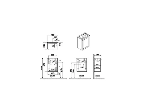 Тумба с раковиной Vitra Root Classic 45 см 68615 матовая темно-синяя, правая Тумба с раковиной Vitra Root Classic 45 см 68615 матовая темно-синяя, правая