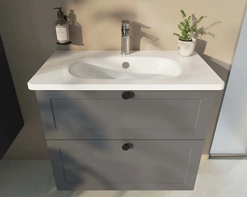 Тумба с раковиной Vitra Root Classic 60 см 68850 матовая серая Тумба с раковиной Vitra Root Classic 60 см 68850 матовая серая