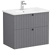 Тумба с раковиной Vitra Root Groove 80 см 69438 матовая серая Тумба с раковиной Vitra Root Groove 80 см 69438 матовая серая