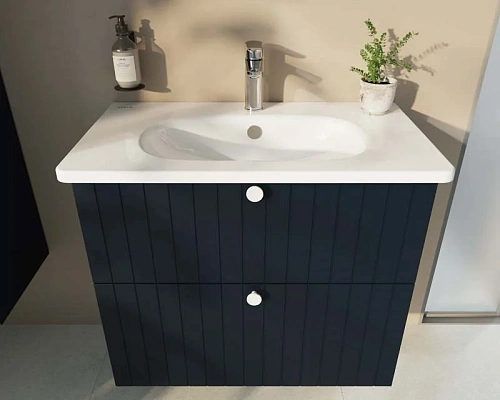 Тумба с раковиной Vitra Root Groove 80 см 69441 матовая темно-синяя Тумба с раковиной Vitra Root Groove 80 см 69441 матовая темно-синяя