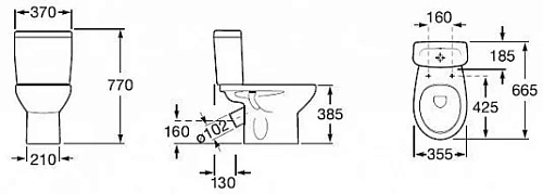 Унитаз напольный Roca Mitos с косым выпуском 34Q39A000 Унитаз напольный Roca Mitos с косым выпуском 34Q39A000