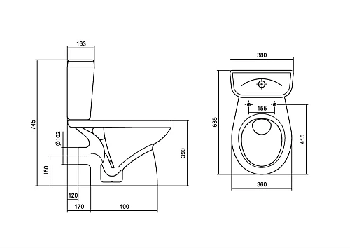 Унитаз напольный Santek Анимо с горизонтальным выпуском 1WH302132 компакт 1.WH30.2.132 Унитаз напольный Santek Анимо с горизонтальным выпуском 1WH302132 компакт 1.WH30.2.132