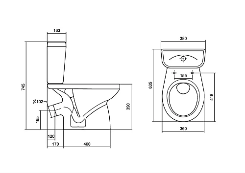 Унитаз напольный Santek Анимо с диагональным выпуском 1WH110032 компакт 1.WH11.0.032 Унитаз напольный Santek Анимо с диагональным выпуском 1WH110032 компакт 1.WH11.0.032