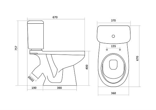 Унитаз напольный Santek Бореаль 1WH302145 компакт 1.WH30.2.145 Унитаз напольный Santek Бореаль 1WH302145 компакт 1.WH30.2.145