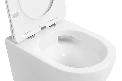 Унитаз подвесной ABBER Bequem AC1100T белый, безободковый, смыв торнадо с крышкой микролифт Унитаз подвесной ABBER Bequem AC1100T белый, безободковый, смыв торнадо с крышкой микролифт