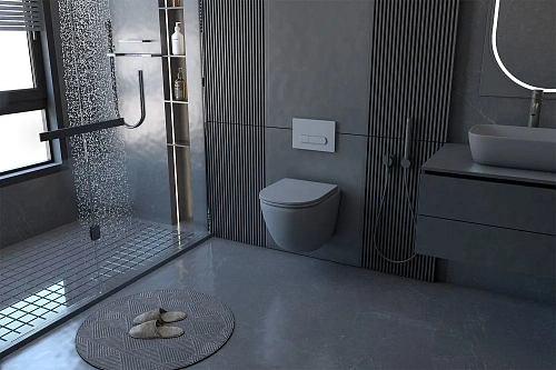 Унитаз подвесной ABBER Bequem AC1101MG серый матовый, безободковый с крышкой микролифт Унитаз подвесной ABBER Bequem AC1101MG серый матовый, безободковый с крышкой микролифт