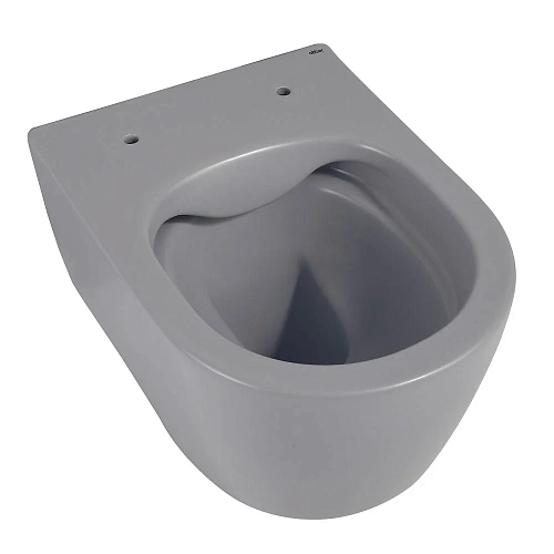 Унитаз подвесной ABBER Bequem AC1104MG серый матовый, безободковый с крышкой микролифт Унитаз подвесной ABBER Bequem AC1104MG серый матовый, безободковый с крышкой микролифт