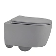Унитаз подвесной ABBER Bequem AC1104MG серый матовый, безободковый с крышкой микролифт Унитаз подвесной ABBER Bequem AC1104MG серый матовый, безободковый с крышкой микролифт