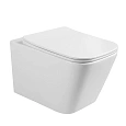 Унитаз подвесной ABBER Rechteck AC1200 белый, безободковый с сиденьем Унитаз подвесной ABBER Rechteck AC1200 белый, безободковый с сиденьем
