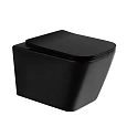 Унитаз подвесной ABBER Rechteck AC1200MB черный матовый, безободковый с сиденьем Унитаз подвесной ABBER Rechteck AC1200MB черный матовый, безободковый с сиденьем