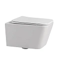 Унитаз подвесной ABBER Rechteck AC1201 белый, безободковый с крышкой микролифт Унитаз подвесной ABBER Rechteck AC1201 белый, безободковый с крышкой микролифт