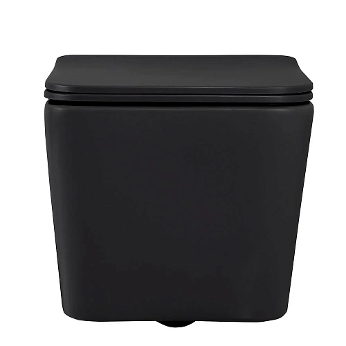 Унитаз подвесной ABBER Rechteck AC1201MB черный матовый, безободковый с крышкой микролифт Унитаз подвесной ABBER Rechteck AC1201MB черный матовый, безободковый с крышкой микролифт