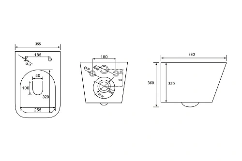 Унитаз подвесной ABBER Rechteck AC1201MB черный матовый, безободковый с крышкой микролифт Унитаз подвесной ABBER Rechteck AC1201MB черный матовый, безободковый с крышкой микролифт