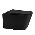 Унитаз подвесной ABBER Rechteck AC1201MB черный матовый, безободковый с крышкой микролифт Унитаз подвесной ABBER Rechteck AC1201MB черный матовый, безободковый с крышкой микролифт