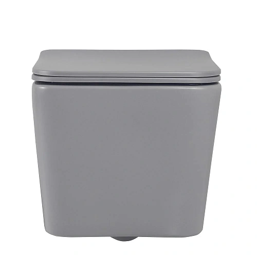 Унитаз подвесной ABBER Rechteck AC1201MG серый матовый, безободковый с крышкой микролифт Унитаз подвесной ABBER Rechteck AC1201MG серый матовый, безободковый с крышкой микролифт