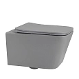 Унитаз подвесной ABBER Rechteck AC1201MG серый матовый, безободковый с крышкой микролифт Унитаз подвесной ABBER Rechteck AC1201MG серый матовый, безободковый с крышкой микролифт