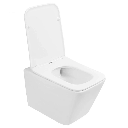 Унитаз подвесной ABBER Rechteck AC1201T белый, безободковый, смыв торнадо с крышкой микролифт Унитаз подвесной ABBER Rechteck AC1201T белый, безободковый, смыв торнадо с крышкой микролифт