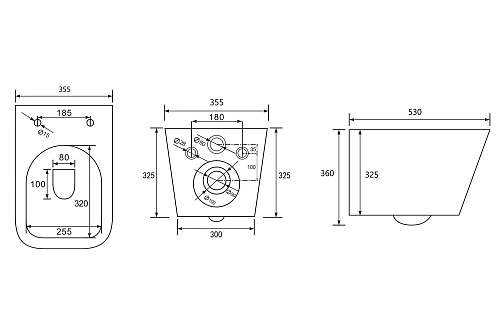 Унитаз подвесной ABBER Rechteck AC1201T белый, безободковый, смыв торнадо с крышкой микролифт Унитаз подвесной ABBER Rechteck AC1201T белый, безободковый, смыв торнадо с крышкой микролифт