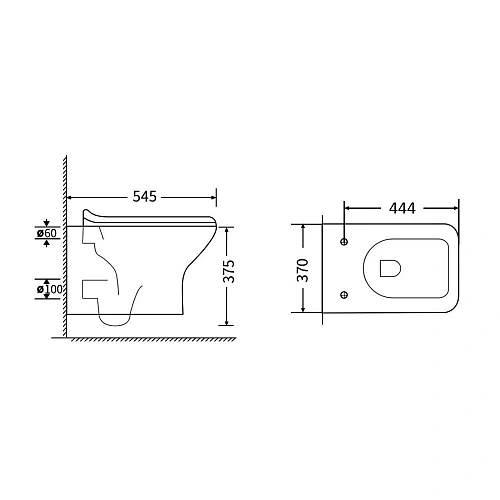 Унитаз подвесной Agger AT02100 безободковый, сиденье с микролифтом Унитаз подвесной Agger AT02100 безободковый, сиденье с микролифтом