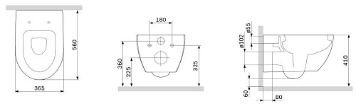 Унитаз подвесной AM.PM Awe C111738WH без сиденья Унитаз подвесной AM.PM Awe C111738WH без сиденья