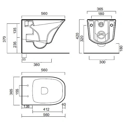 Унитаз подвесной Am.Pm Awe C151738WH Унитаз подвесной Am.Pm Awe C151738WH