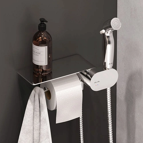 Унитаз подвесной AM.PM Awe CK11H0504W в наборе с гигиеническим душем с сиденьем Унитаз подвесной AM.PM Awe CK11H0504W в наборе с гигиеническим душем с сиденьем