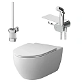 Унитаз подвесной AM.PM Awe CK11H0504W в наборе с гигиеническим душем с сиденьем Унитаз подвесной AM.PM Awe CK11H0504W в наборе с гигиеническим душем с сиденьем