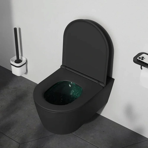 Унитаз подвесной AM.PM Func C8F1701MBSC FlashClean с сиденьем микролифт, черный матовый Унитаз подвесной AM.PM Func C8F1701MBSC FlashClean с сиденьем микролифт, черный матовый