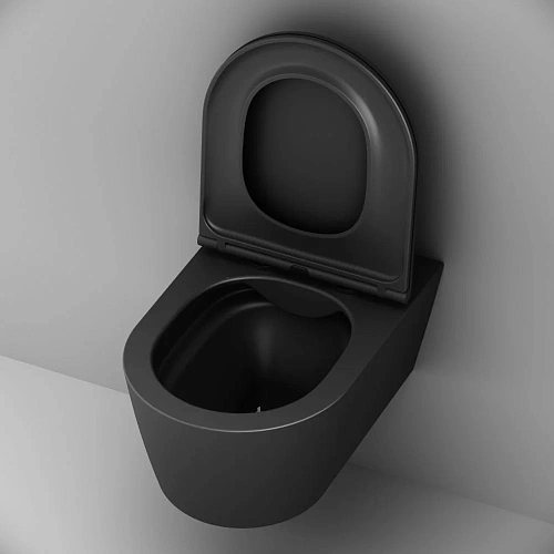 Унитаз подвесной AM.PM Func C8F1701MBSC FlashClean с сиденьем микролифт, черный матовый Унитаз подвесной AM.PM Func C8F1701MBSC FlashClean с сиденьем микролифт, черный матовый