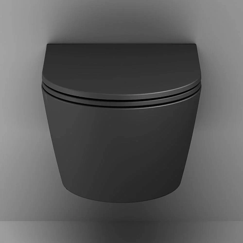 Унитаз подвесной AM.PM Func C8F1701MBSC FlashClean с сиденьем микролифт, черный матовый Унитаз подвесной AM.PM Func C8F1701MBSC FlashClean с сиденьем микролифт, черный матовый