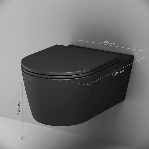 Унитаз подвесной AM.PM Func C8F1701MBSC FlashClean с сиденьем микролифт, черный матовый Унитаз подвесной AM.PM Func C8F1701MBSC FlashClean с сиденьем микролифт, черный матовый
