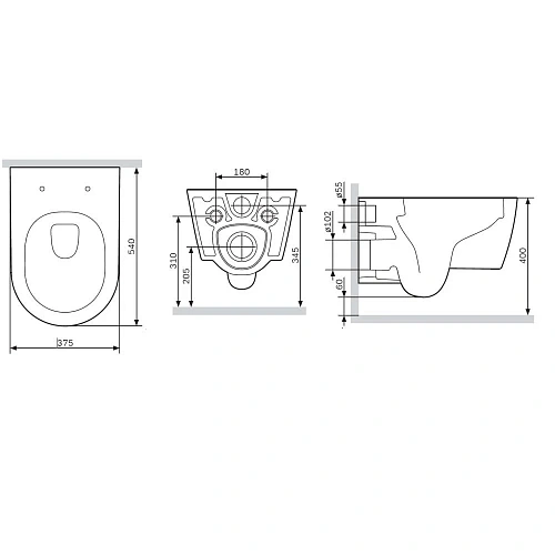 Унитаз подвесной AM.PM Func C8F1701MBSC FlashClean с сиденьем микролифт, черный матовый Унитаз подвесной AM.PM Func C8F1701MBSC FlashClean с сиденьем микролифт, черный матовый