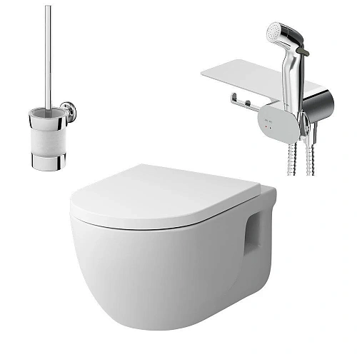 Унитаз подвесной AM.PM Like CK80H0103W с сиденьем в наборе с гигиеническим душем Унитаз подвесной AM.PM Like CK80H0103W с сиденьем в наборе с гигиеническим душем