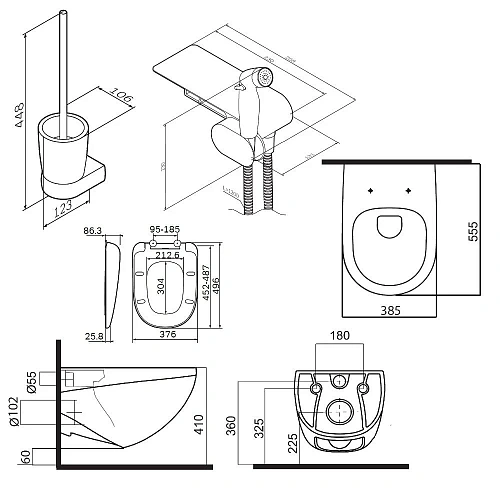 Унитаз подвесной AM.PM Sensation CK30H0904W с гигиеническим душем с сиденьем Унитаз подвесной AM.PM Sensation CK30H0904W с гигиеническим душем с сиденьем