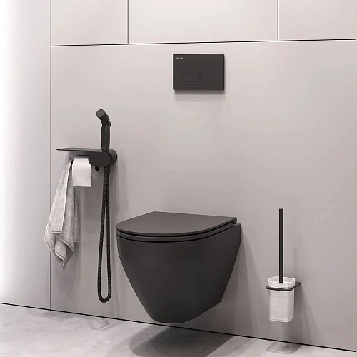 Унитаз подвесной AM.PM Spirit V2.0 CK70H1103B с гигиеническим душем, черный с сиденьем Унитаз подвесной AM.PM Spirit V2.0 CK70H1103B с гигиеническим душем, черный с сиденьем