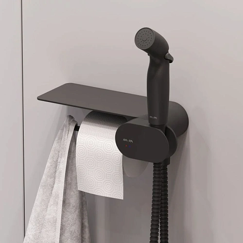 Унитаз подвесной AM.PM Spirit V2.0 CK70H1103B с гигиеническим душем, черный с сиденьем Унитаз подвесной AM.PM Spirit V2.0 CK70H1103B с гигиеническим душем, черный с сиденьем