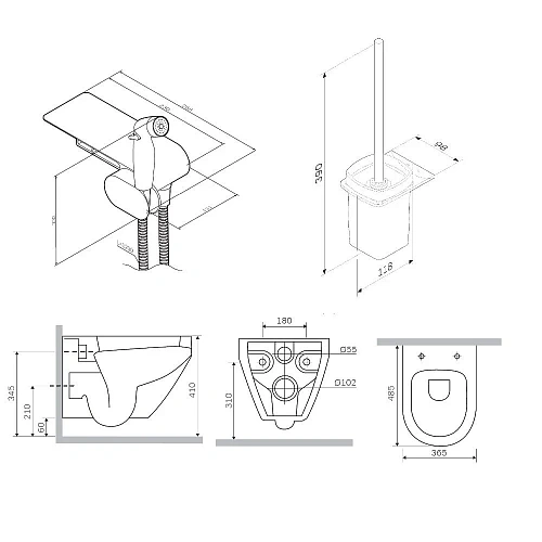 Унитаз подвесной AM.PM Spirit V2.0 CK70H1103B с гигиеническим душем, черный с сиденьем Унитаз подвесной AM.PM Spirit V2.0 CK70H1103B с гигиеническим душем, черный с сиденьем