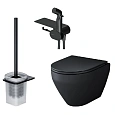 Унитаз подвесной AM.PM Spirit V2.0 CK70H1103B с гигиеническим душем, черный с сиденьем Унитаз подвесной AM.PM Spirit V2.0 CK70H1103B с гигиеническим душем, черный с сиденьем