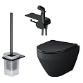 Унитаз подвесной AM.PM Spirit V2.0 CK70H1103B с гигиеническим душем, черный с сиденьем Унитаз подвесной AM.PM Spirit V2.0 CK70H1103B с гигиеническим душем, черный с сиденьем