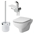Унитаз подвесной AM.PM X-Joy S CK85H0703W с сиденьем в наборе с гигиеническим душем Унитаз подвесной AM.PM X-Joy S CK85H0703W с сиденьем в наборе с гигиеническим душем