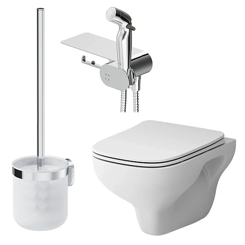 Унитаз подвесной AM.PM X-Joy S CK85H0703W с сиденьем в наборе с гигиеническим душем Унитаз подвесной AM.PM X-Joy S CK85H0703W с сиденьем в наборе с гигиеническим душем