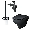 Унитаз подвесной AM.PM X-Joy S CK85H0803B с сиденьем в наборе с гигиеническим душем Унитаз подвесной AM.PM X-Joy S CK85H0803B с сиденьем в наборе с гигиеническим душем