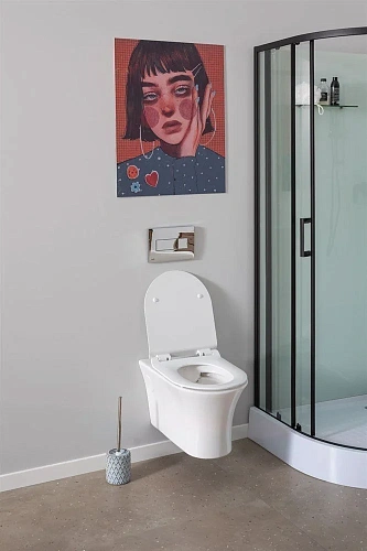 Унитаз подвесной Aquanet Rimless Roll-W CL-12249D с сиденьем Унитаз подвесной Aquanet Rimless Roll-W CL-12249D с сиденьем