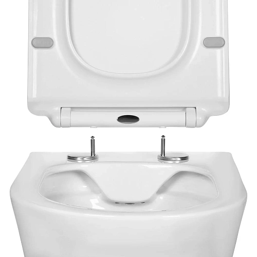 Унитаз подвесной Aquatek АЛЬФА 520 x 370 x 330 мм, тонкое сиденье с механизмом плавного закрывания Унитаз подвесной Aquatek АЛЬФА 520 x 370 x 330 мм, тонкое сиденье с механизмом плавного закрывания