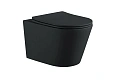 Унитаз подвесной Aquatek ВЕГА AQ1905-MB 525x360x320 безободковый черный матовый с сиденьем Soft Clos Унитаз подвесной Aquatek ВЕГА AQ1905-MB 525x360x320 безободковый черный матовый с сиденьем Soft Clos