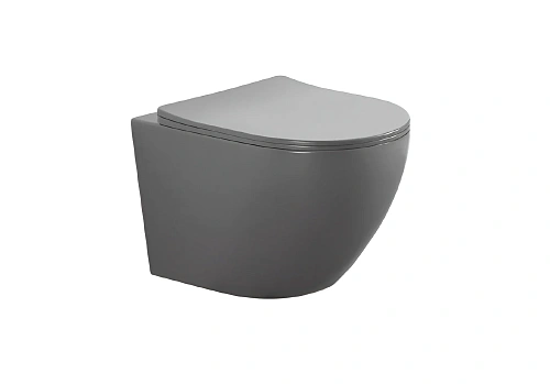 Унитаз подвесной Aquatek ЕВРОПА AQ1901-MG 525x360x320мм, матовый серый, тонкое сиденье микролифт Унитаз подвесной Aquatek ЕВРОПА AQ1901-MG 525x360x320мм, матовый серый, тонкое сиденье микролифт
