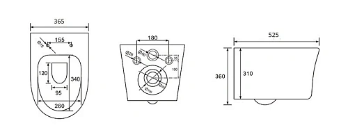 Унитаз подвесной AQUATEK НИКА AQ2009-00 525x365x360мм безободковый, тонкое сиденье Soft Close Унитаз подвесной AQUATEK НИКА AQ2009-00 525x365x360мм безободковый, тонкое сиденье Soft Close
